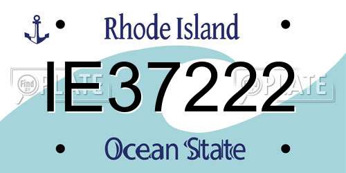 IE37222 Rhode Island License Plate