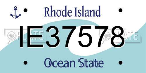 IE37578 Rhode Island License Plate