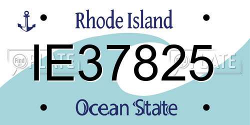 IE37825 Rhode Island License Plate