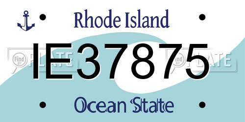IE37875 Rhode Island License Plate