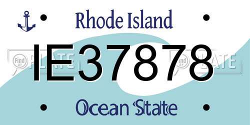 IE37878 Rhode Island License Plate