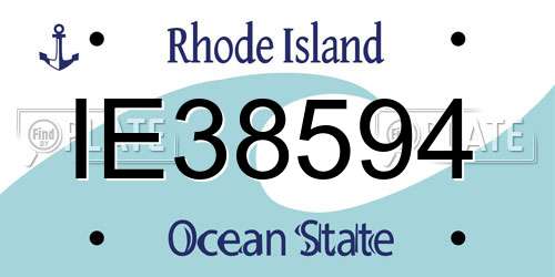 IE38594 Rhode Island License Plate