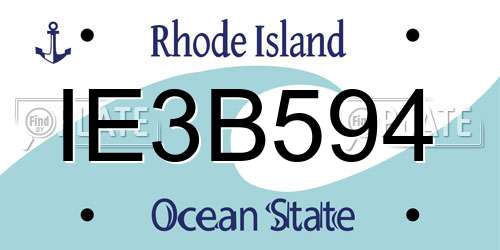 IE3B594 Rhode Island License Plate