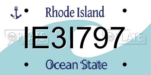 IE3I797 Rhode Island License Plate