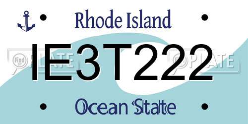 IE3T222 Rhode Island License Plate