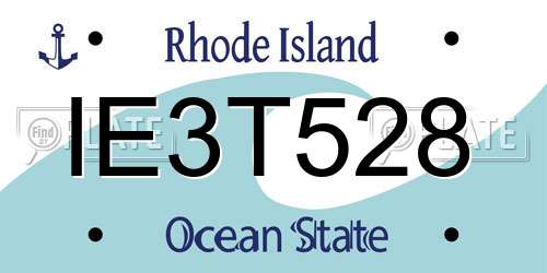 IE3T528 Rhode Island License Plate