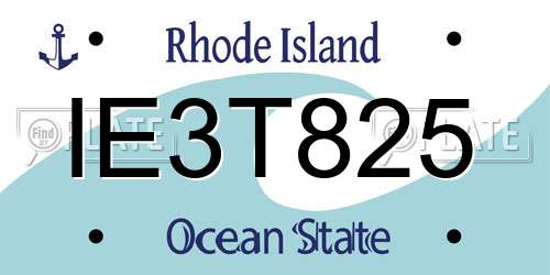 IE3T825 Rhode Island License Plate