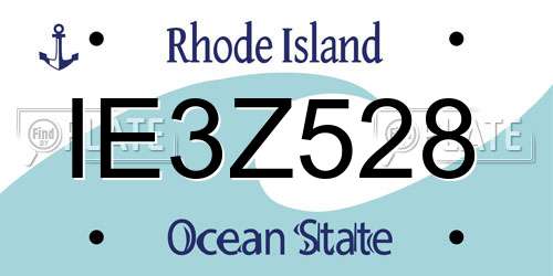 IE3Z528 Rhode Island License Plate