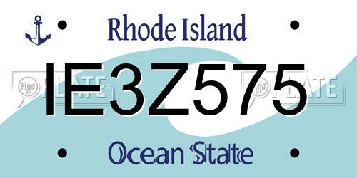 IE3Z575 Rhode Island License Plate