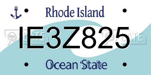 IE3Z825 Rhode Island License Plate