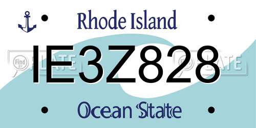 IE3Z828 Rhode Island License Plate
