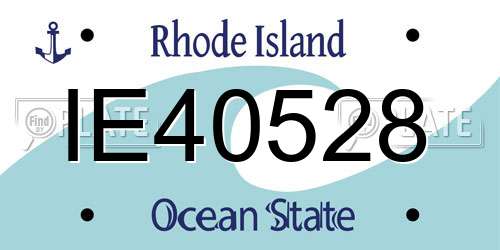 IE40528 Rhode Island License Plate