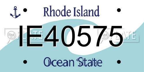 IE40575 Rhode Island License Plate