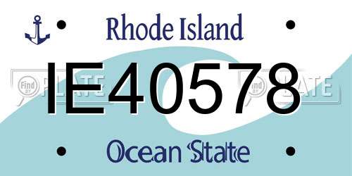 IE40578 Rhode Island License Plate