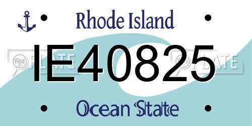 IE40825 Rhode Island License Plate