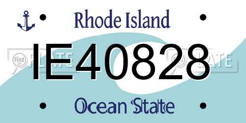IE40828 Rhode Island License Plate