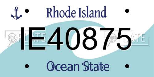 IE40875 Rhode Island License Plate