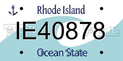 IE40878 Rhode Island License Plate