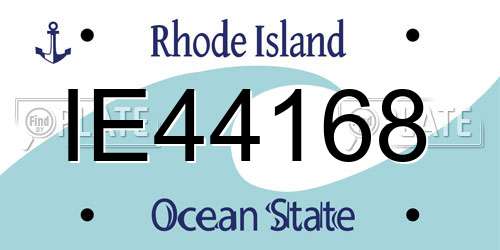 IE44168 Rhode Island License Plate