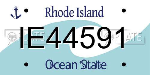 IE44591 Rhode Island License Plate