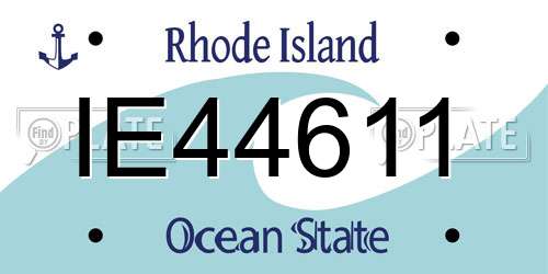IE44611 Rhode Island License Plate