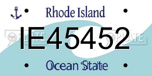 IE45452 Rhode Island License Plate