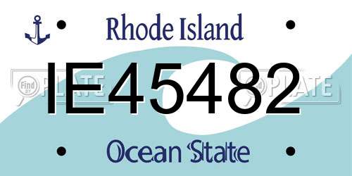 IE45482 Rhode Island License Plate