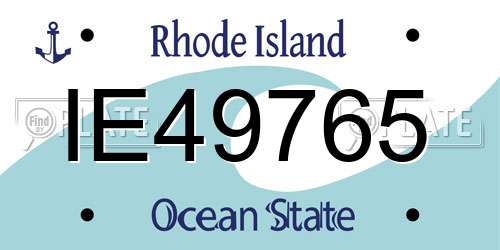 IE49765 Rhode Island License Plate