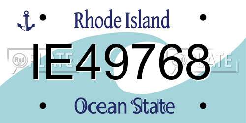 IE49768 Rhode Island License Plate