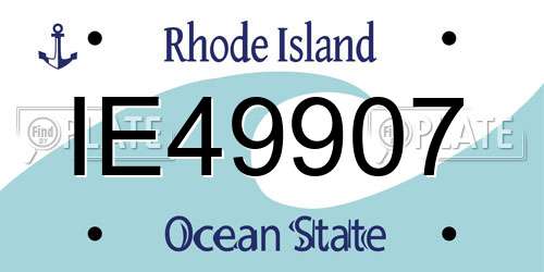 IE49907 Rhode Island License Plate