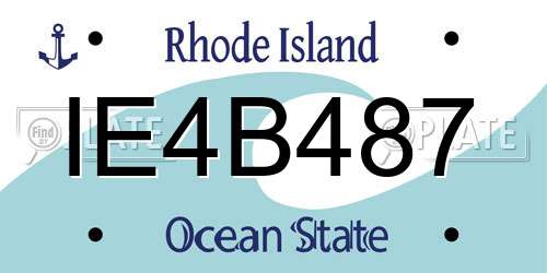 IE4B487 Rhode Island License Plate