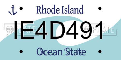IE4D491 Rhode Island License Plate