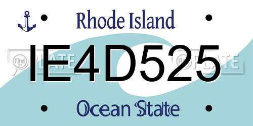 IE4D525 Rhode Island License Plate