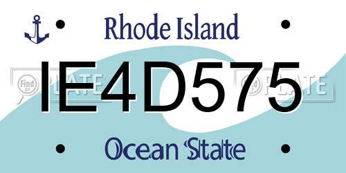 IE4D575 Rhode Island License Plate