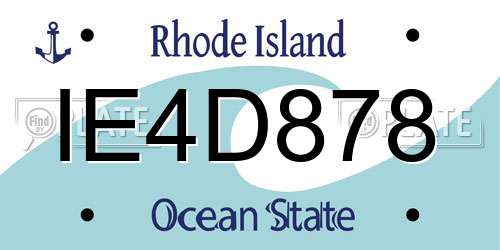 IE4D878 Rhode Island License Plate