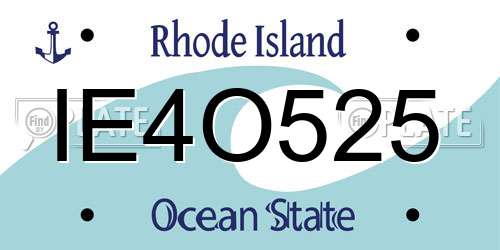 IE4O525 Rhode Island License Plate