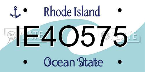 IE4O575 Rhode Island License Plate