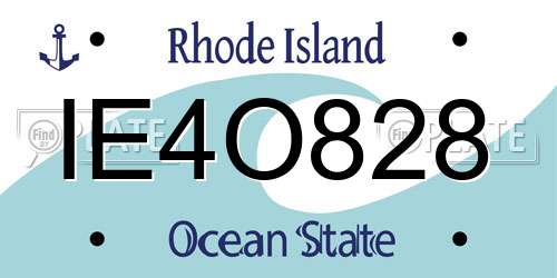 IE4O828 Rhode Island License Plate