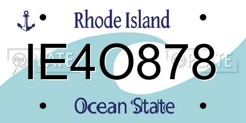 IE4O878 Rhode Island License Plate