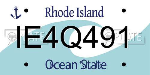 IE4Q491 Rhode Island License Plate