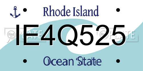 IE4Q525 Rhode Island License Plate