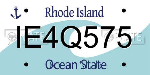 IE4Q575 Rhode Island License Plate