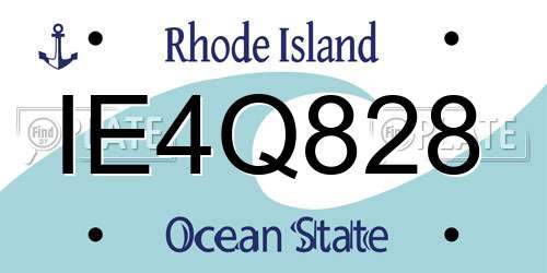 IE4Q828 Rhode Island License Plate