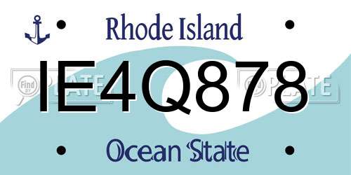 IE4Q878 Rhode Island License Plate