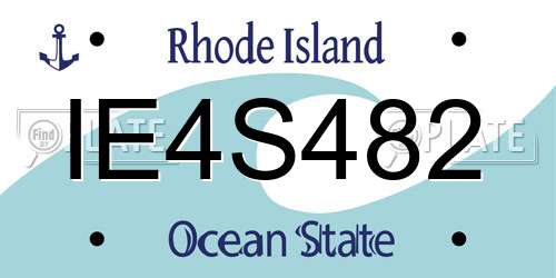 IE4S482 Rhode Island License Plate