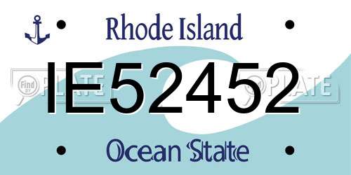 IE52452 Rhode Island License Plate