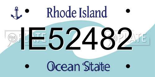 IE52482 Rhode Island License Plate