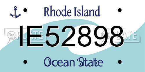 IE52898 Rhode Island License Plate