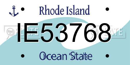 IE53768 Rhode Island License Plate