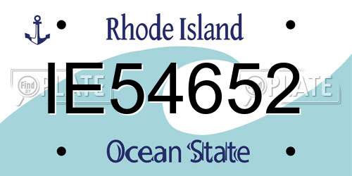 IE54652 Rhode Island License Plate